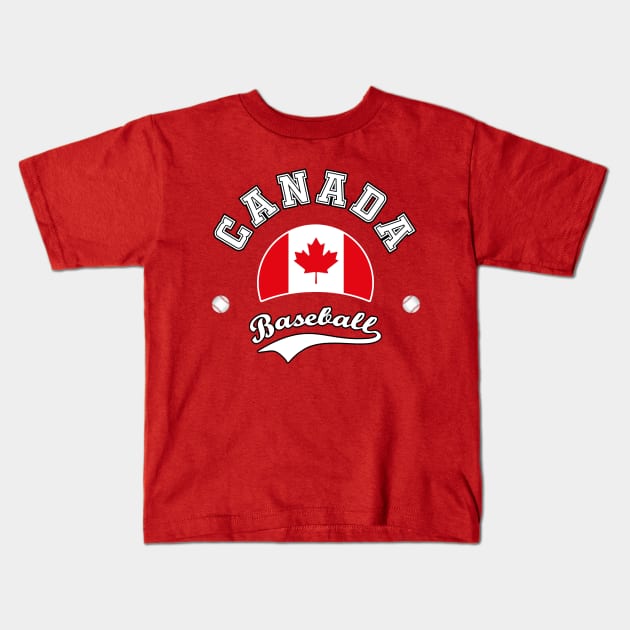 Canada Baseball Team Kids T-Shirt by CulturedVisuals